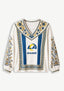 Women's Los Angeles Rams Boho Floral Printed V-Neck Long Sleeve Shirt