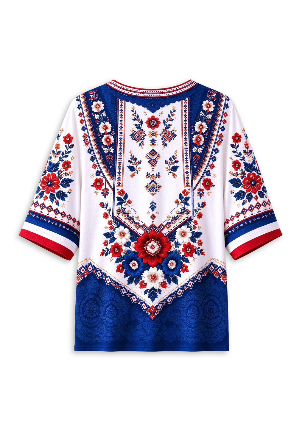 Women’s New York Giants Boho Floral V-Neck 3/4 Sleeve Shirt