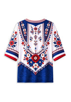 Women’s New York Giants Boho Floral V-Neck 3/4 Sleeve Shirt