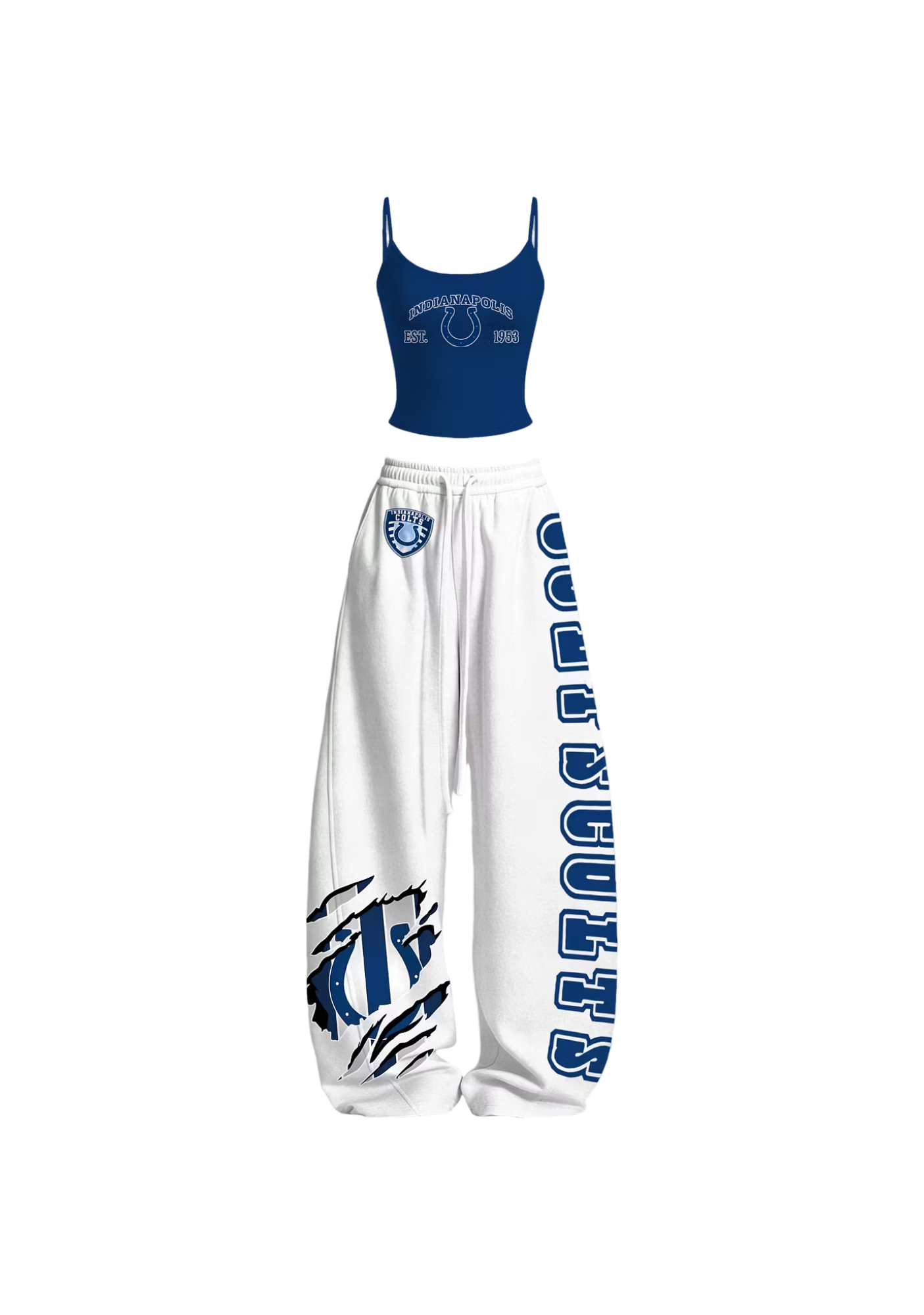 Indianapolis Colts Horseshoe Claw Print Tops & Elasticated Trousers Two-Piece Set Main image