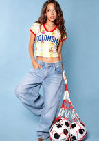 Vintage Floral Orchid Colombia Print Baby Tee