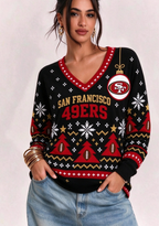 Women’s San Francisco 49ers Ugly NFL Christmas Sweatshirt