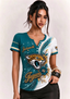 Women Jacksonville Jaguars Floral Henley T-Shirt