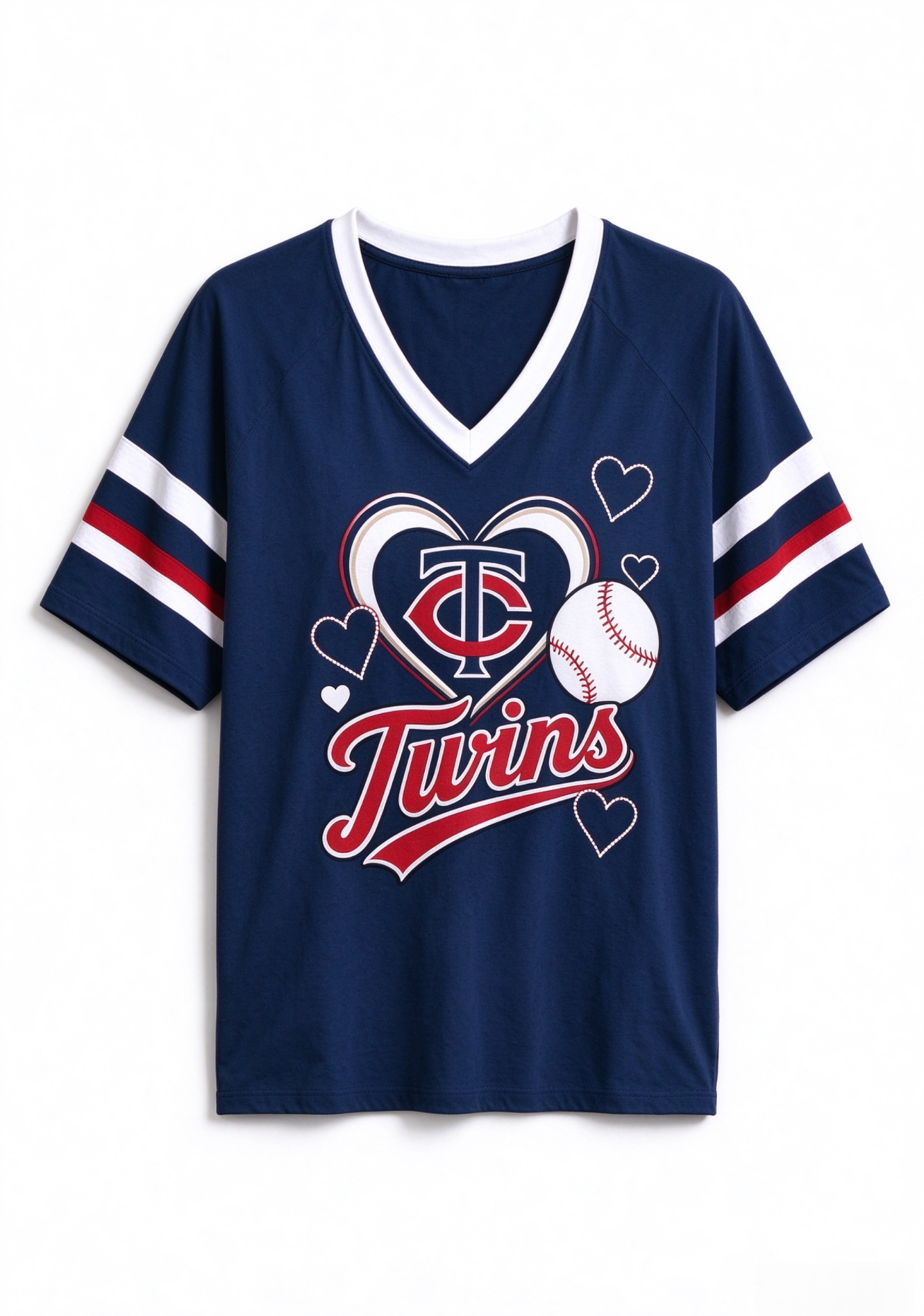 Women Minnesota Twins Baseball Graphic V-Neck T-Shirt Secondary image
