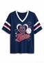 Women Minnesota Twins Baseball Graphic V-Neck T-Shirt