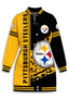 Women's Pittsburgh Steelers Color Block Button Down Jacket Dress