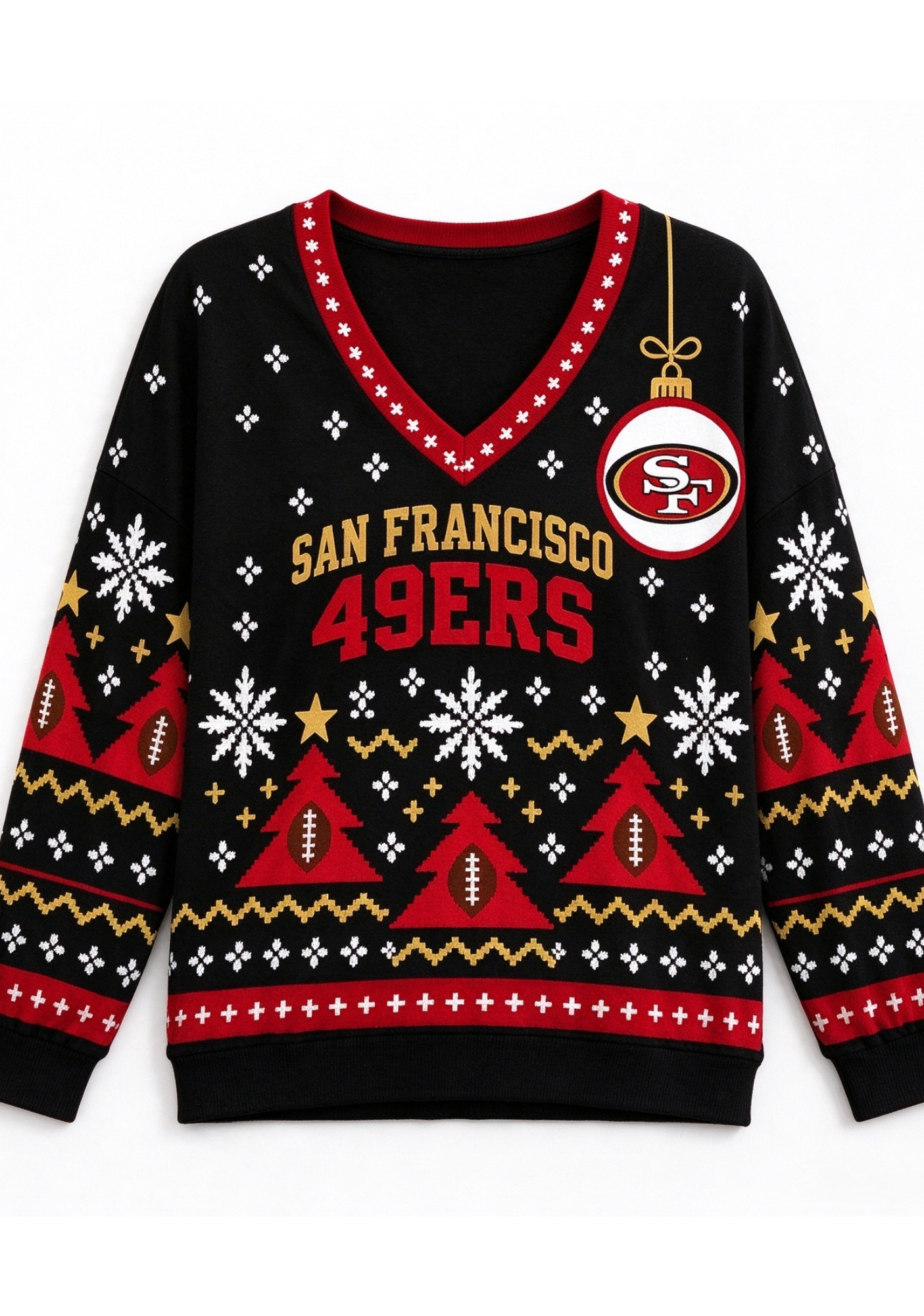 Women’s San Francisco 49ers Ugly NFL Christmas Sweatshirt Secondary image