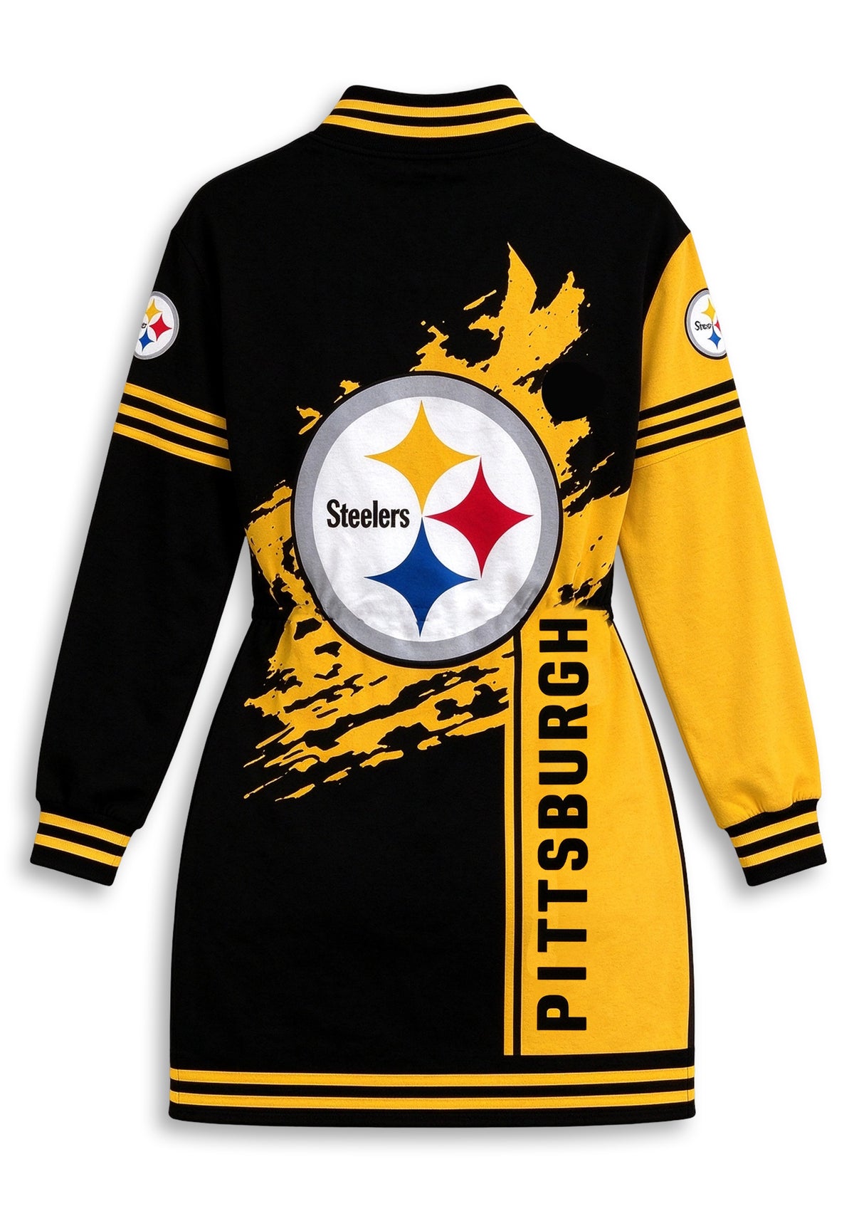 Women's Pittsburgh Steelers Color Block Button Down Jacket Dress