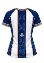 Women's Denver Broncos Floral Baroque Striped V-Neck T-Shirt