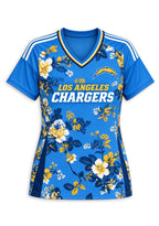 Women's Los Angeles Chargers Floral V-Neck T-Shirt