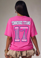 Tennessee Titans Pink Out Tackle Breast Cancer Awareness V-Neck T-Shirt
