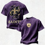 New Orleans Saints Printed Unisex 100% Pure Cotton Washed T-Shirt