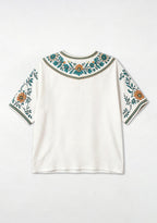 Boho Teal Floral Miami Dolphins V-Neck Blouse