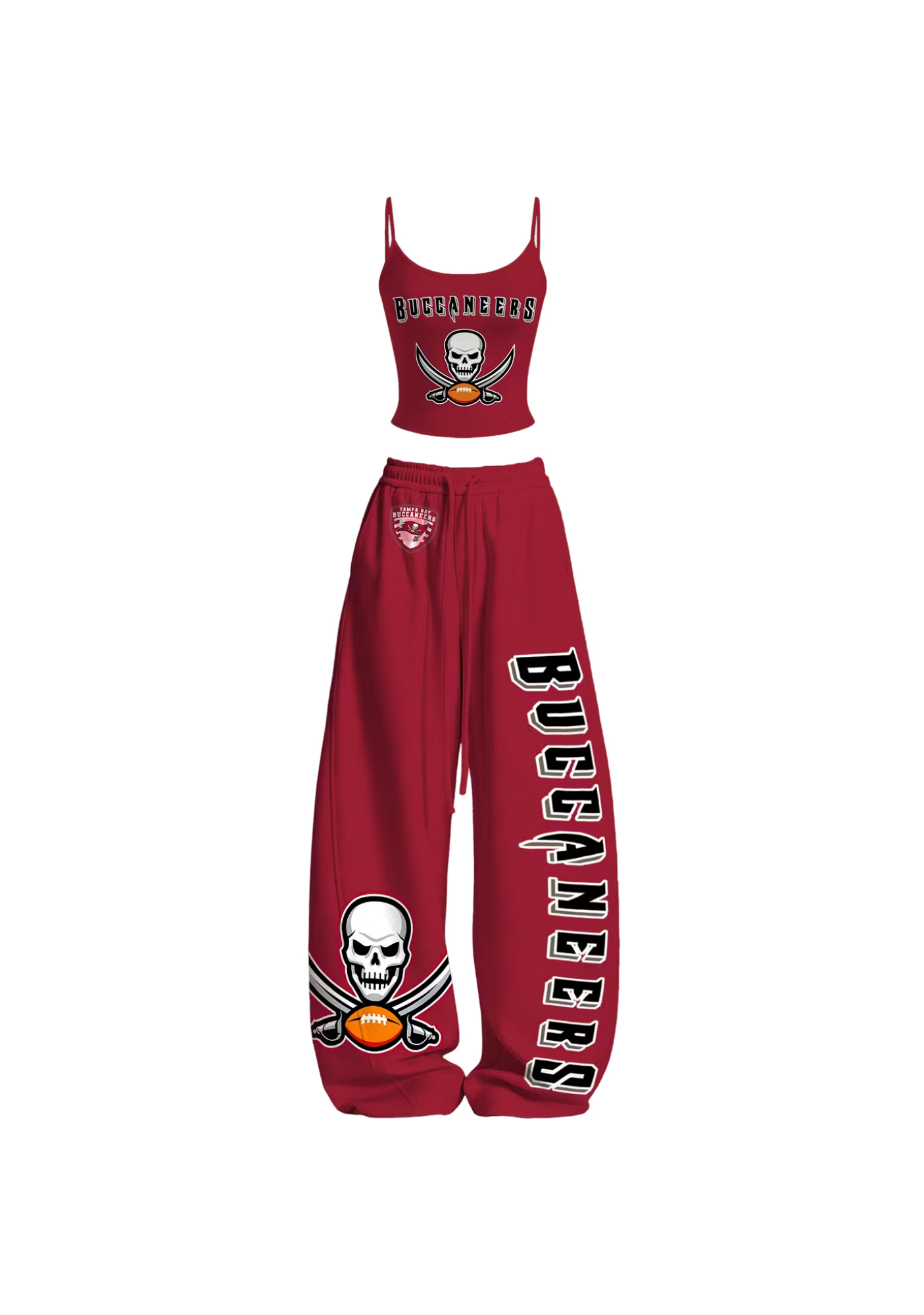 Tampa Bay Buccaneers Skull Pirate Tops & Elasticated Trousers Two-Piece Set
