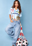 Colombia Tropical Jungle Wildlife Floral Striped Cropped Jersey Shirt