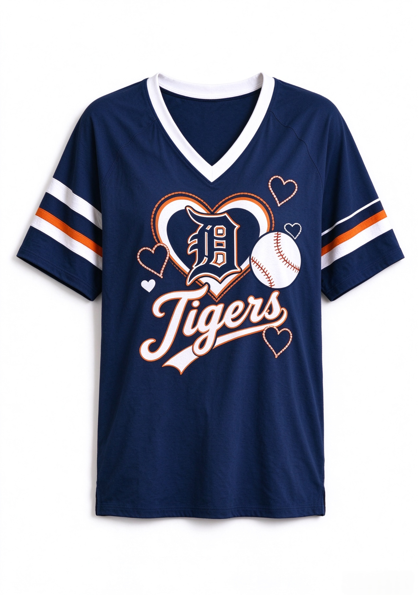 Women Detroit Tigers Baseball Graphic V-Neck T-Shirt Secondary image
