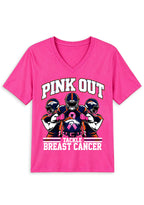Denver Broncos Pink Out Tackle Breast Cancer Awareness V-Neck T-Shirt