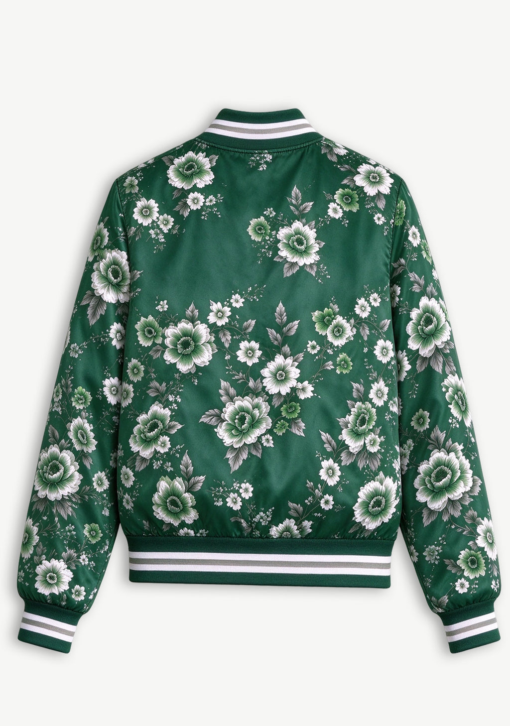 Women New York Jets Floral Print Zip Up Jacket Custom Name For Fan