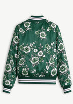 Women New York Jets Floral Print Zip Up Jacket Custom Name For Fan