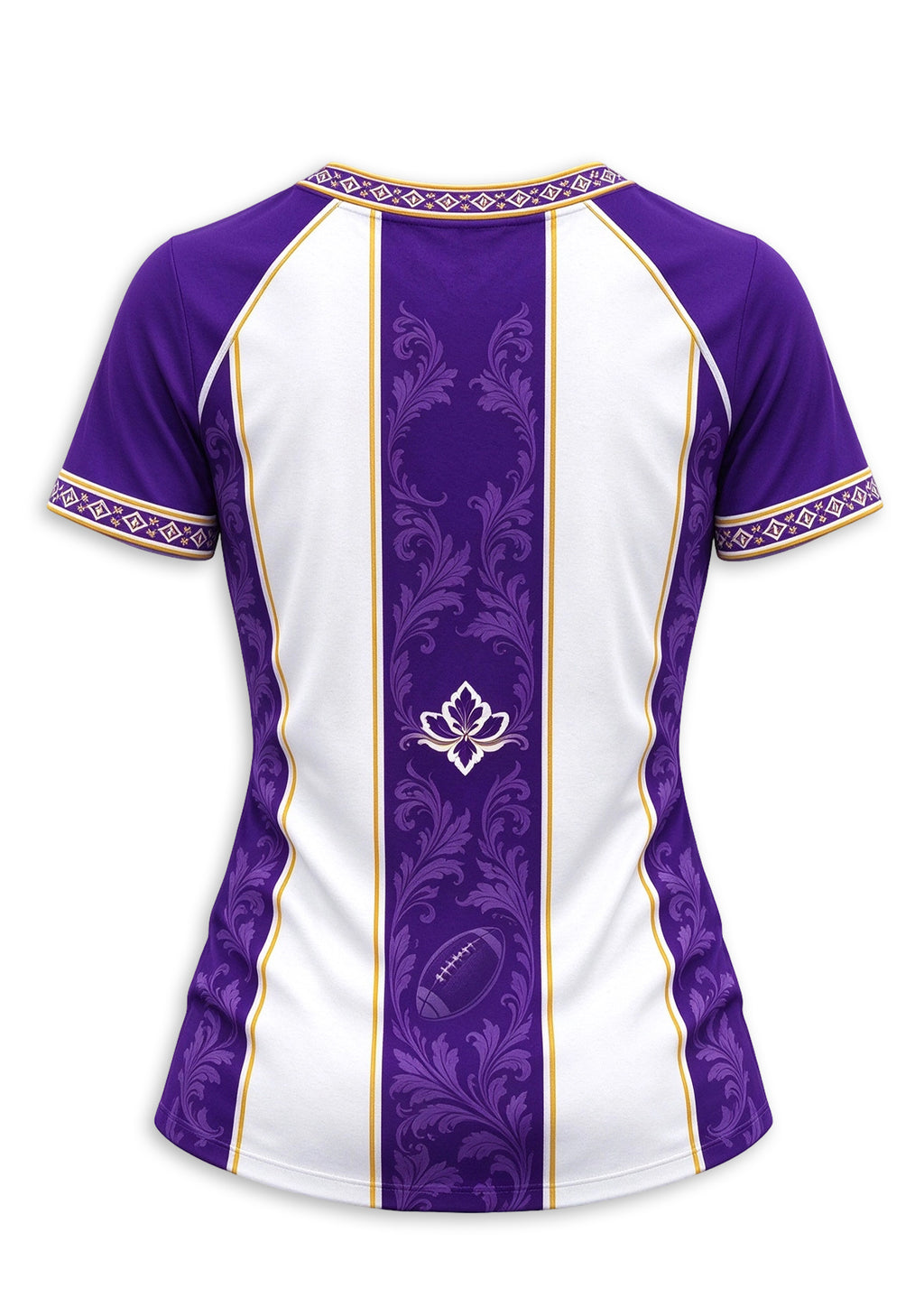 Women's Minnesota Vikings Floral Baroque Striped V-Neck T-Shirt