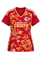 Women's Kansas City Chiefs Floral V-Neck T-Shirt