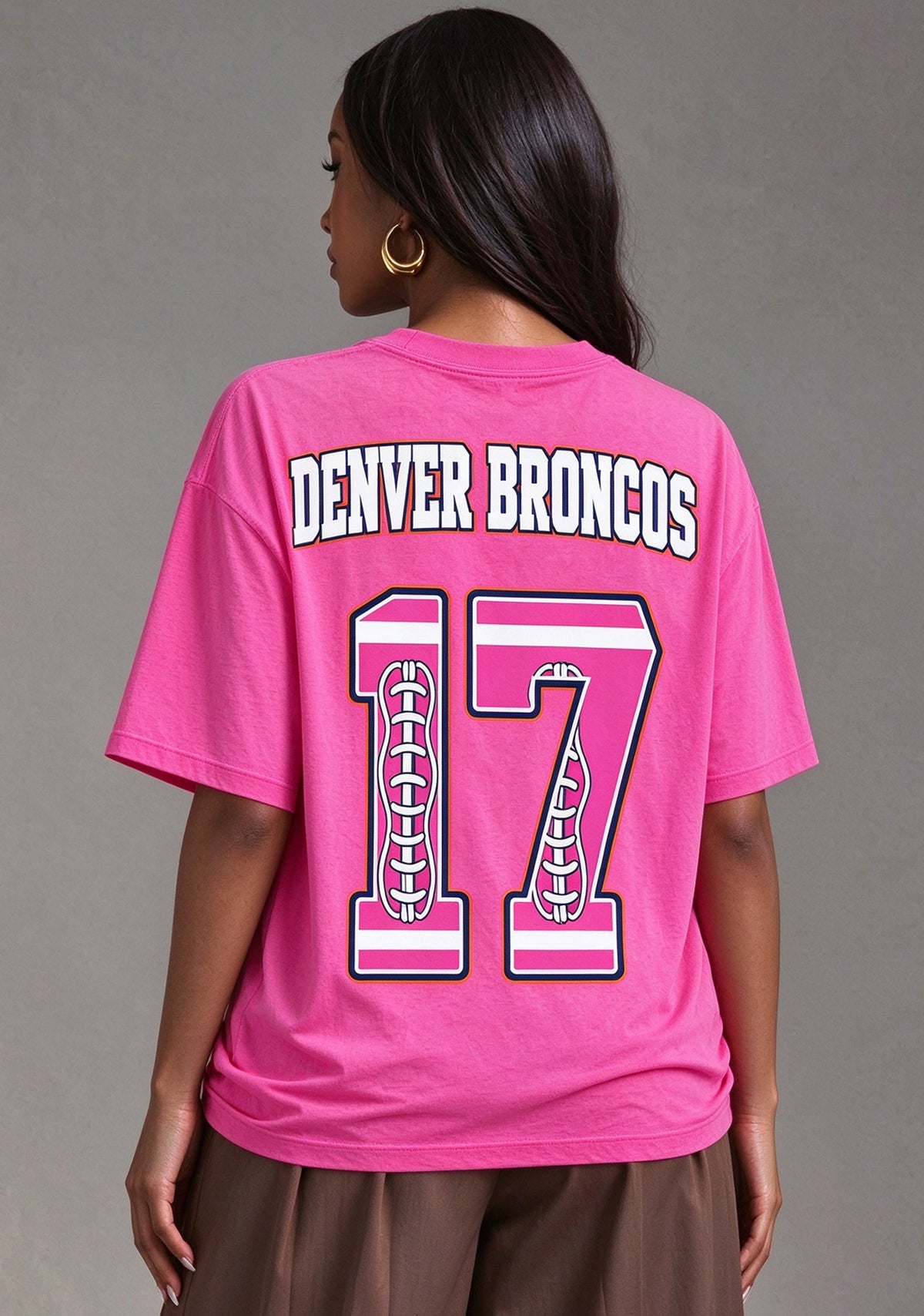 Denver Broncos Pink Out Tackle Breast Cancer Awareness V-Neck T-Shirt