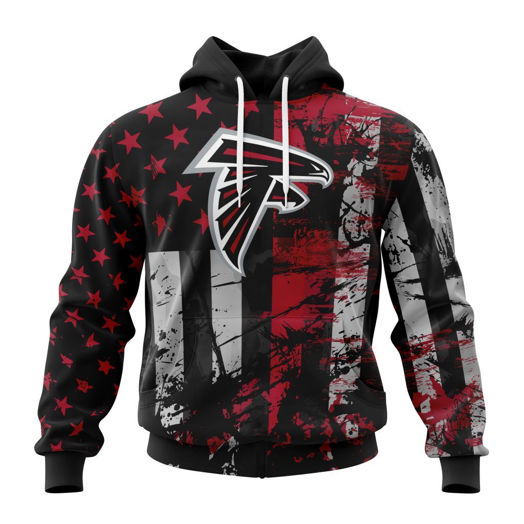 Atlanta Falcons Vintage American Flag Graphic Hoodie NFL Fan Sweatshirt Main image