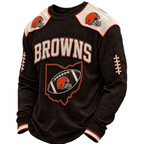 Cleveland Browns Waffle Knit Long-Sleeve Sweatshirt