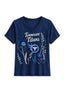 Women's Tennessee Titans Wildflower Graphic V-Neck Raglan Rolled T-Shirt