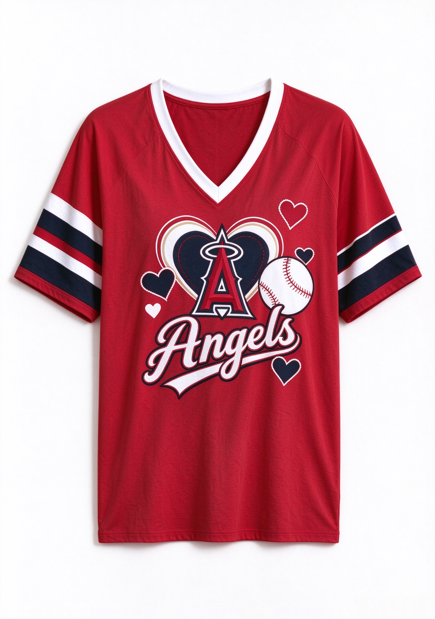 Women Los Angeles Angels Baseball Graphic V-Neck T-Shirt Secondary image