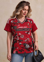 Women's Tampa Bay Buccaneers Floral V-Neck T-Shirt