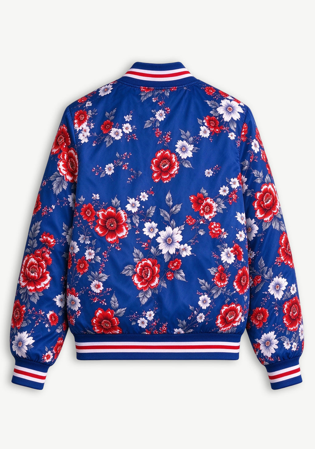 Women New York Giants Floral Print Zip Up Jacket Custom Name For Fan