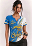 Women Los Angeles Chargers Floral Henley T-Shirt