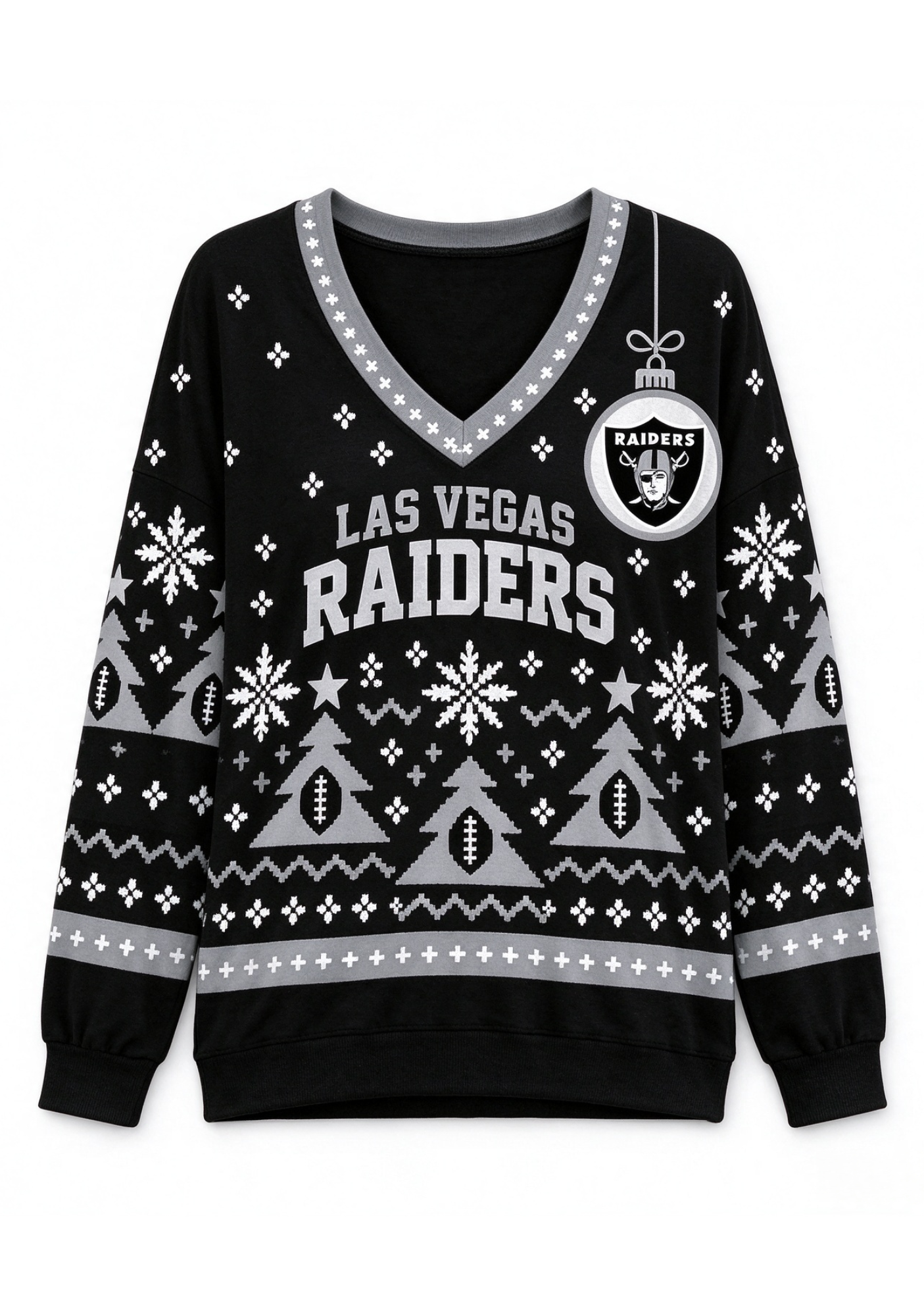Women’s Las Vegas Raiders Ugly NFL Christmas Sweatshirt Secondary image