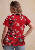 Women's Tampa Bay Buccaneers Floral V-Neck T-Shirt