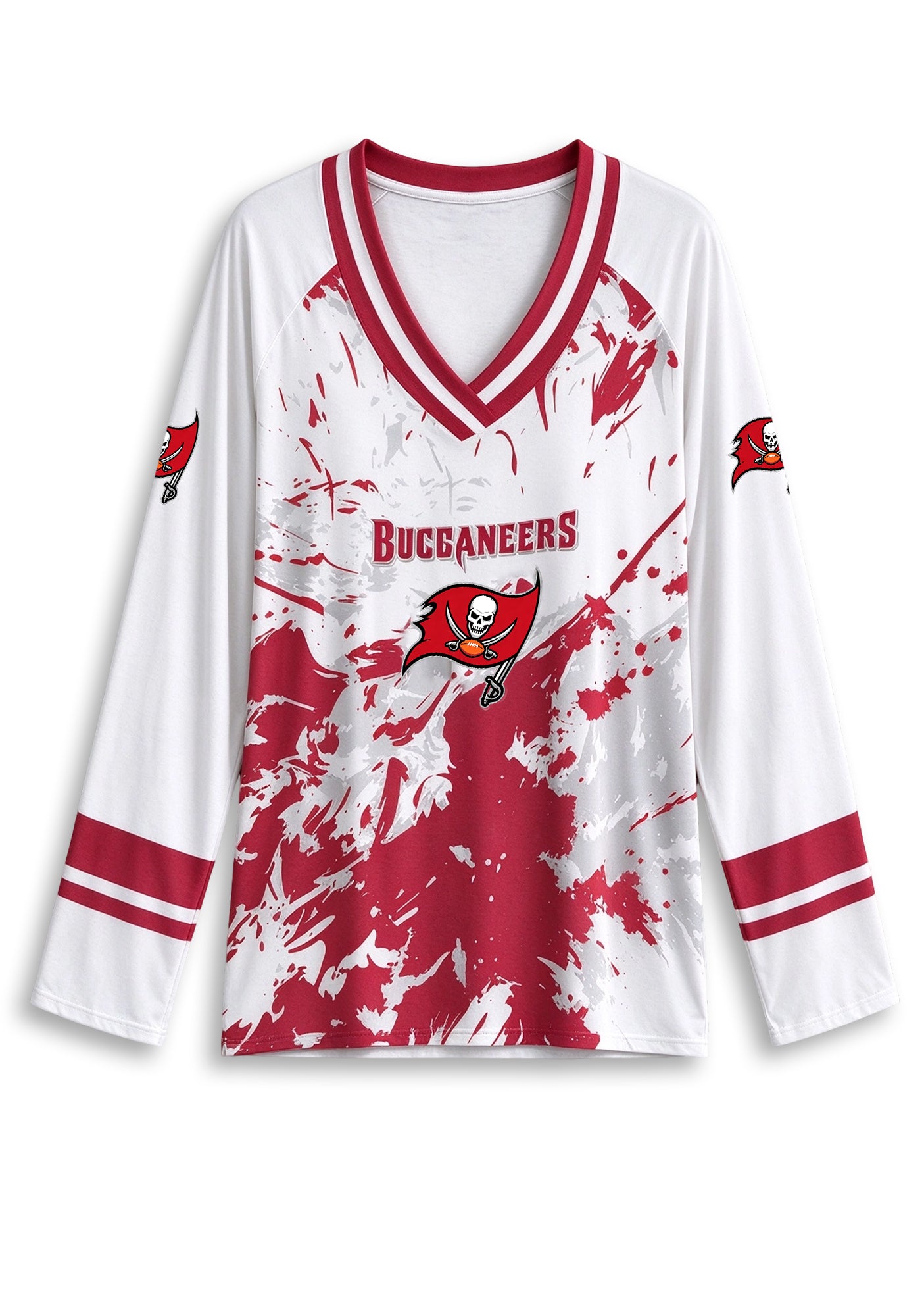 Women's Tampa Bay Buccaneers Graphic V Neck Long Sleeve Shirt Secondary image