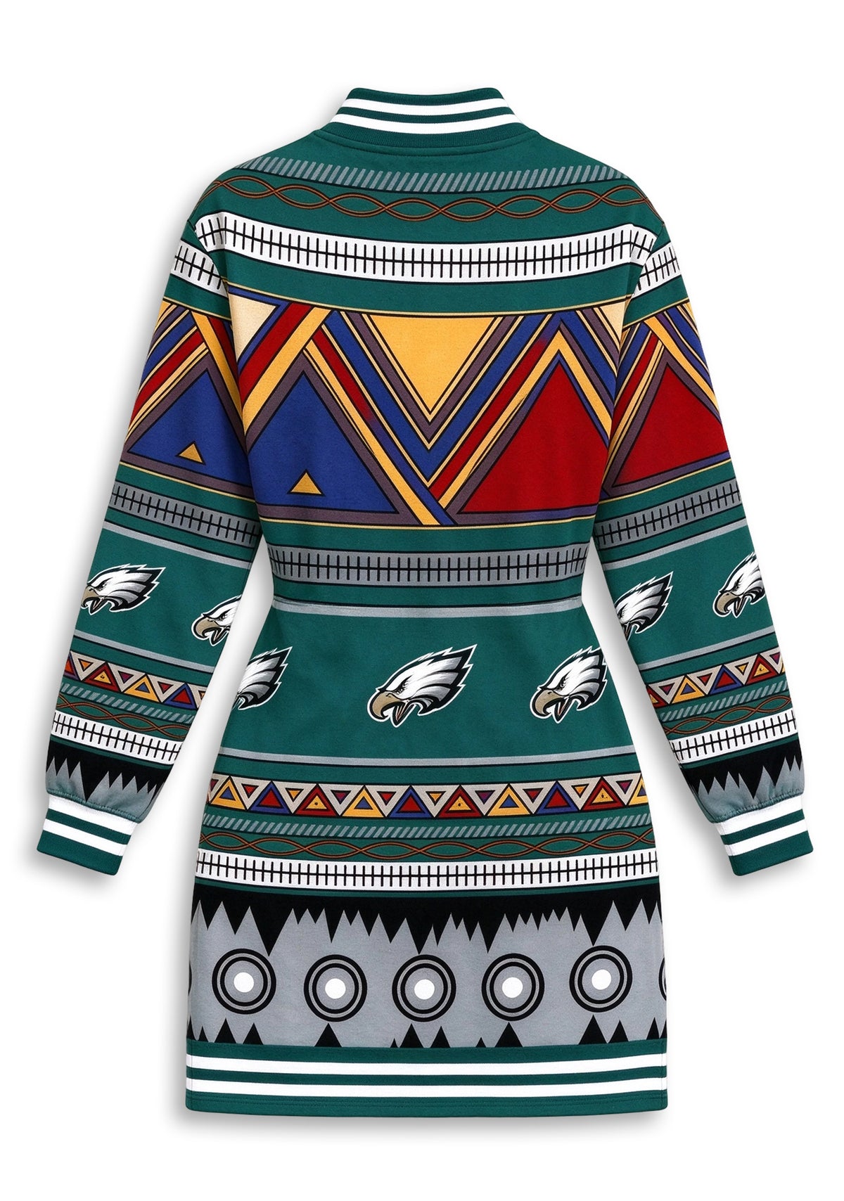 Women's Philadelphia Eagles Aztec Tribal Button Down Jacket Dress