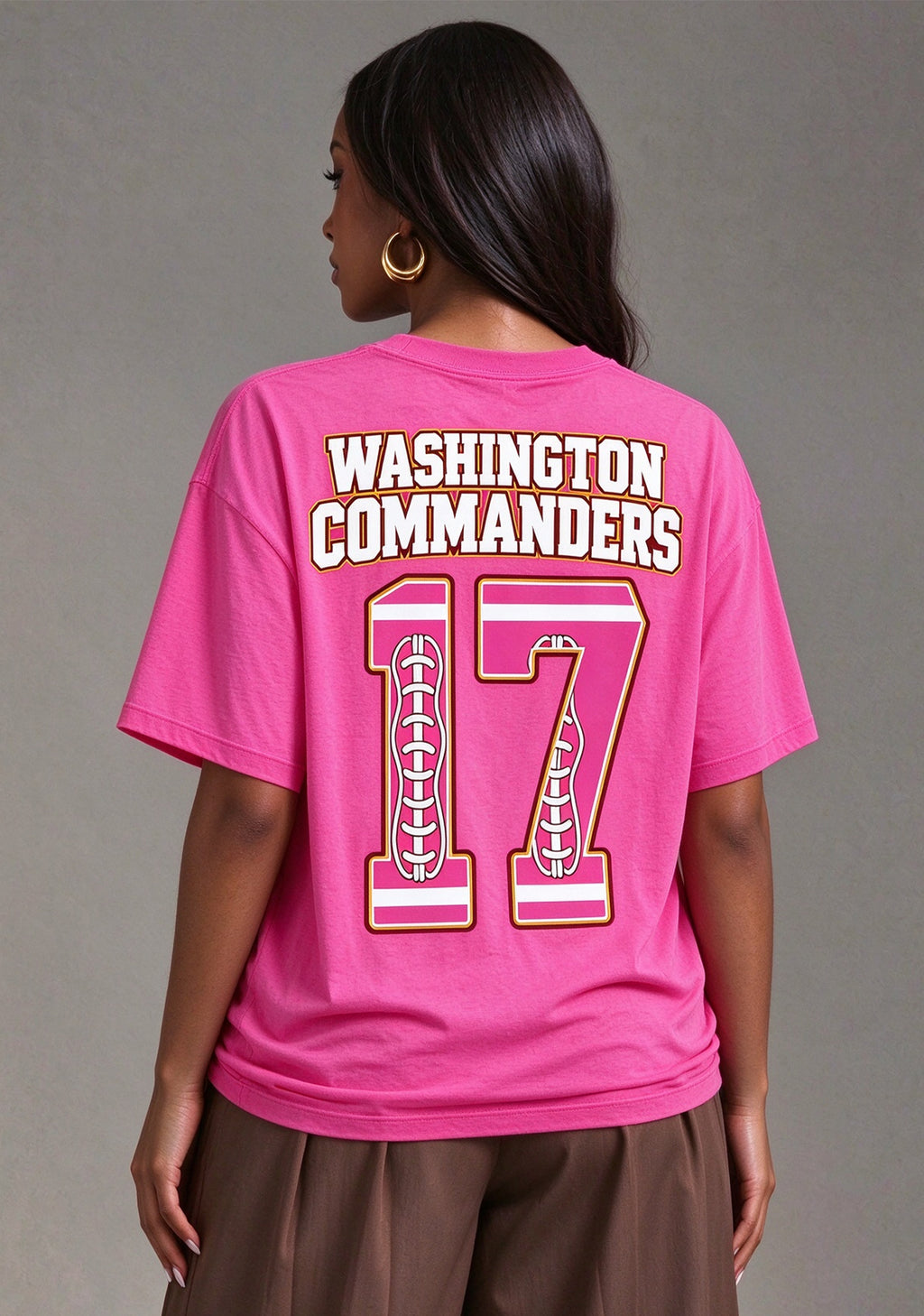 Washington Commanders Pink Out Tackle Breast Cancer Awareness V-Neck T-Shirt