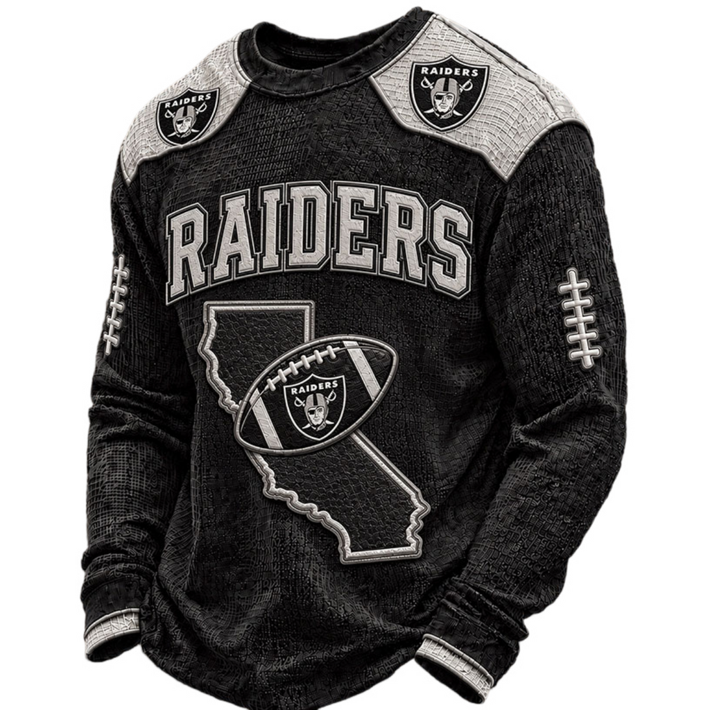 Las Vegas Raiders Waffle Knit Long-Sleeve Sweatshirt