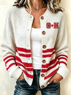 Women'S Casual Football Plant Knitted Cardigan Top