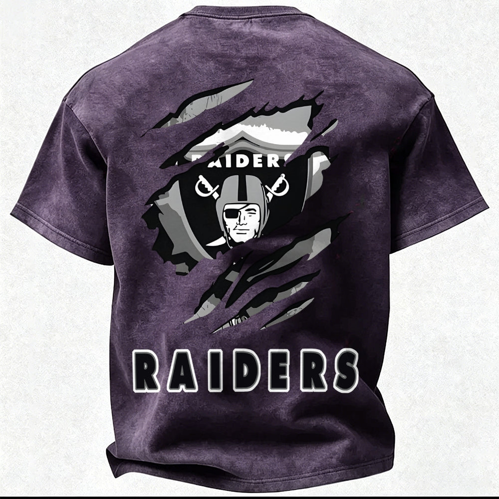 Las Vegas Raiders Printed Unisex 100% Pure Cotton Washed T-Shirt