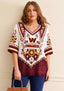 Women’s Washington Commanders Boho Floral V-Neck 3/4 Sleeve Shirt