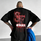 Drip Blood Style SF 49ERS Graphic T-Shirt