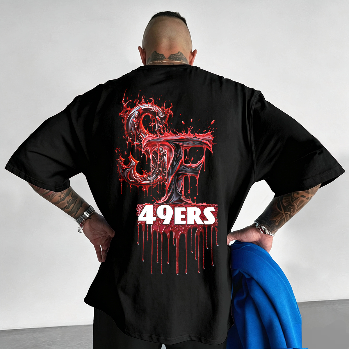 Drip Blood Style SF 49ERS Graphic T-Shirt