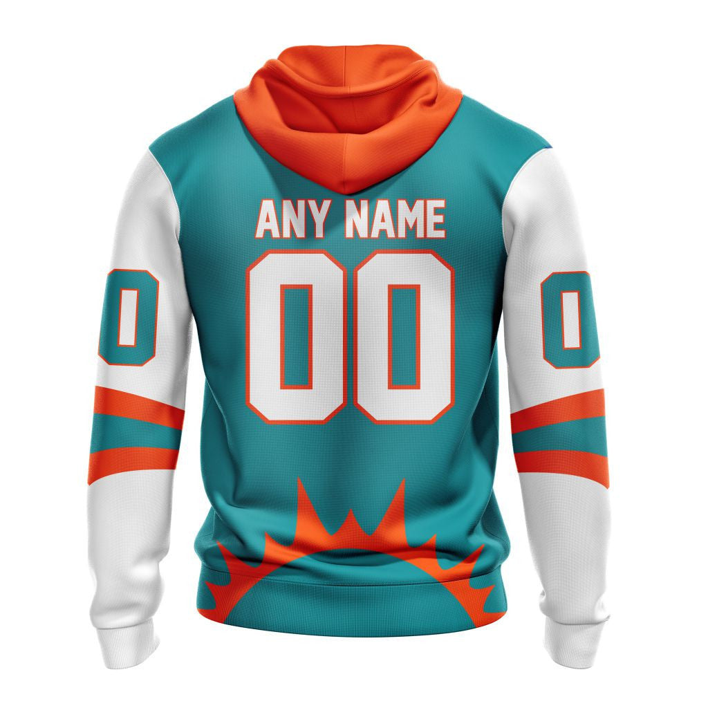 Miami Dolphins | Personalized Reverse Retro Pattern Secondary image