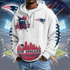 New England Patriots | Premium NFL Waffle Zipper Long Sleeve Hooded Sweatshirt HI
