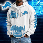 Detroit Lions | Premium NFL Waffle Zipper Long Sleeve Hooded Sweatshirt