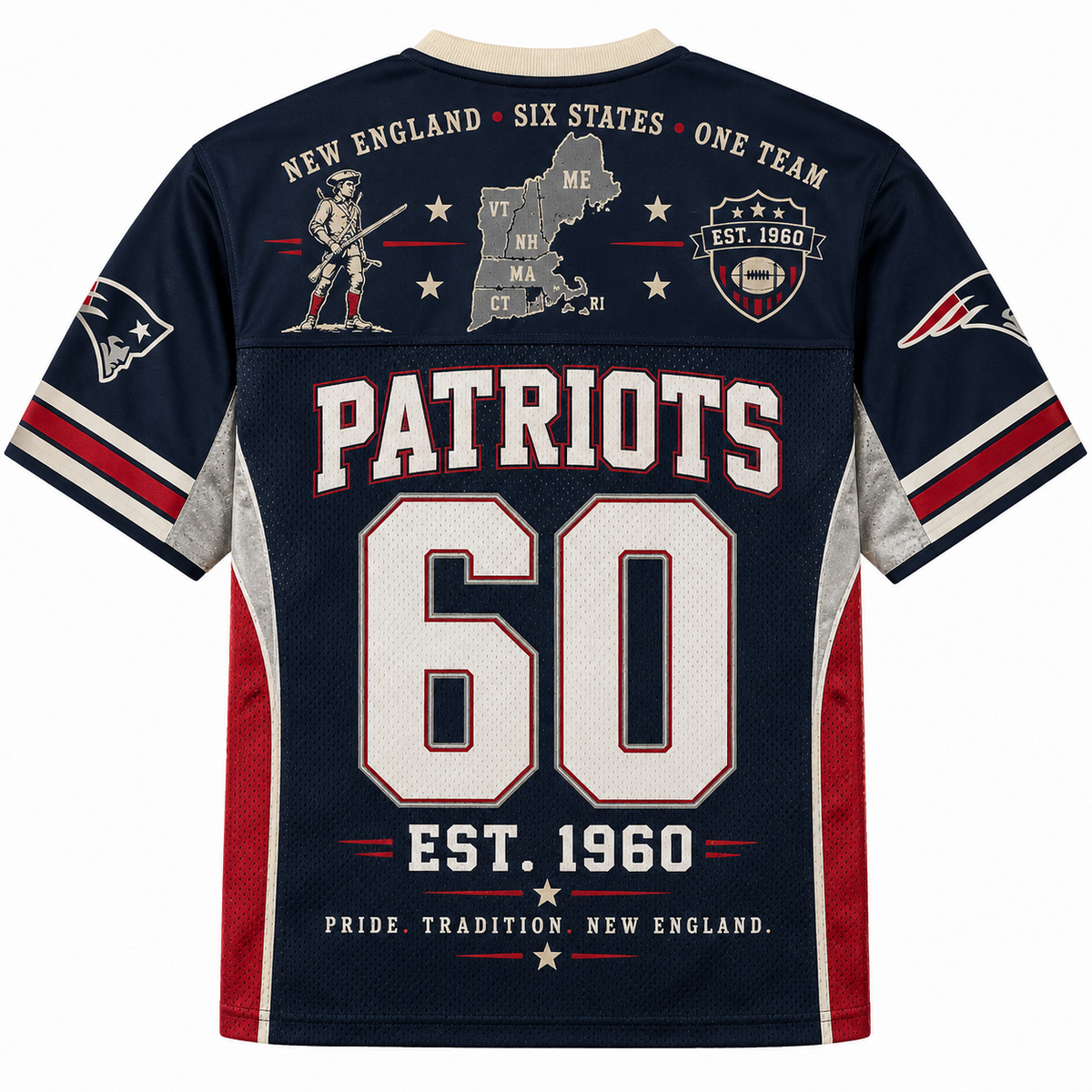 New England Patriots Est 1960 NFL Jersey Shirts