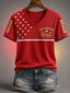 Women's Football Gameday Gift For Football Fans Casual V-Neck Tee
