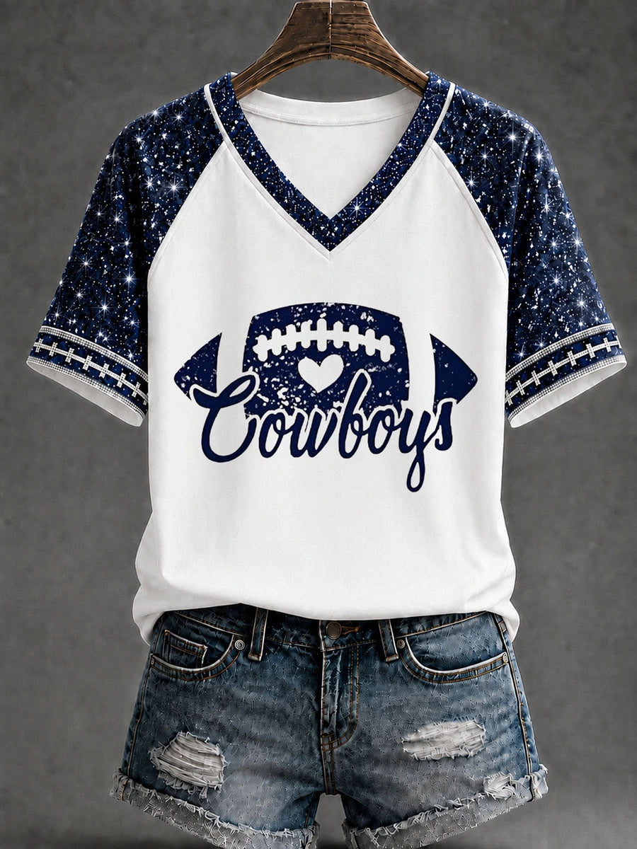 Women's Game Day Football Printed Casual T-Shirt Secondary image